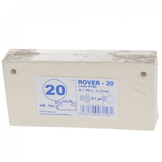 Typ 20 - Nr. 10  Filterkartons Rover f&uuml;r Pumpen mit Pulcino Filter