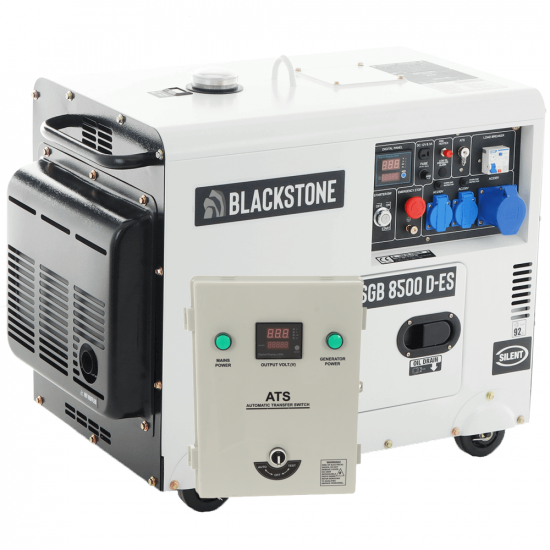 Blackstone SGB 8500 D-ES - Leiser Diesel-Stromerzeuger mit AVR-Regelung 6.3 kW - Dauerleistung 6 kW 230V + ATS