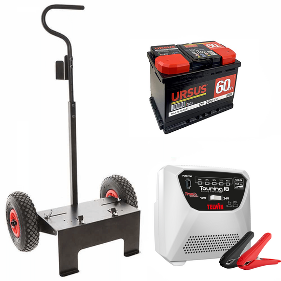 Komplettpaket: Wagen Volpi + 60 Ah Batterie + Ladeger&auml;t Telwin Touring 18