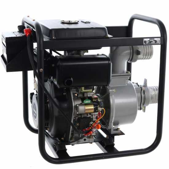 Diesel Wasserpumpe Blackstone BD 10000ES, Anschl&uuml;sse 100 mm - 4&quot;, Elektrostart - 14-L-Tank - Euro 5