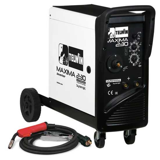 Inverter-Drahtschwei&szlig;ger&auml;t Telwin  Maxima 230 Synergic - f&uuml;r MIG-MAG/FLUX/BRAZING/MMA/TIG DC- LIFT - GAS/NO GAS