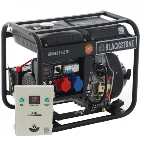 Blackstone OFB 8500-3 D-ES FP - Diesel-Stromerzeuger mit AVR-Regelung 6.4 kW - Dauerleistung 5.6 kW Full-Power + 230V-ATS-Box