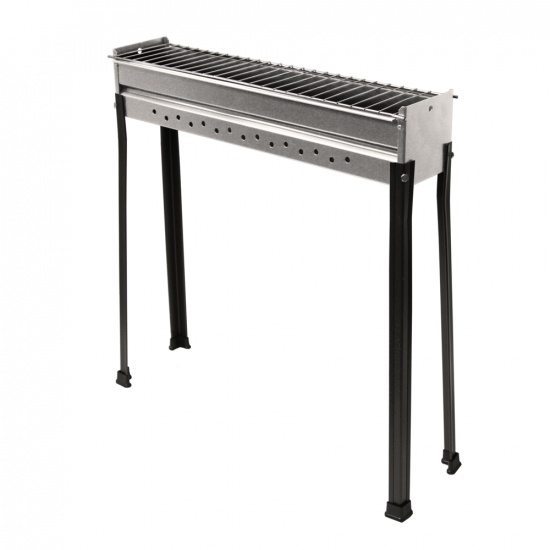 Seven Italy BBQ-60 INOX - Holzkohlegrill für Lammspieße - 60x14cm