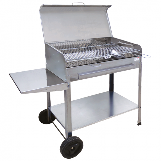 Mille Achille Large - Handgefertigter Holzkohlegrill aus Edelstahl - 67,5x37cm