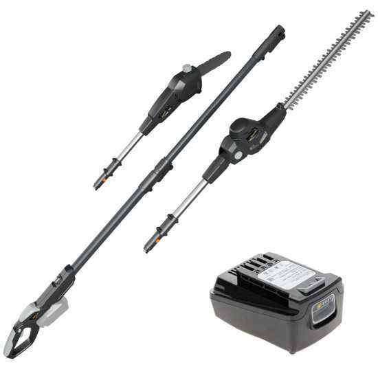 Akku-Mehrzweck-Astkettens&auml;ge auf Teleskopschaft Alpina AMT 20 Li - Akku 20V 4Ah