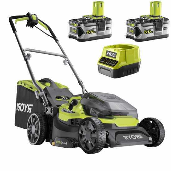 Ryobi Hybrid RY18LMH37A-250 - Akku Rasenm&auml;her - 2x18V/5Ah - 37 cm Schnittbreite