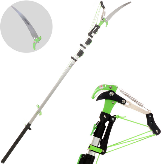 Verdemax - Raupenschere mit Sägeblatt + Teleskopstange 3 Teile cm 190-500