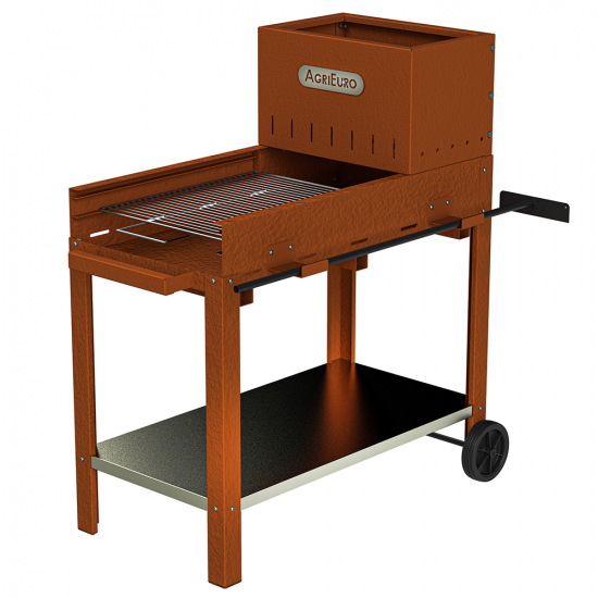 BBQ-Grill FLIPPER f&uuml;r Holz und Holzkohle - 45x50 cm Grillrost - vollst&auml;ndig aus Cortenstahl
