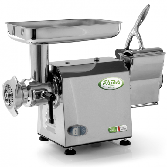 FAMA TGI22  - Elektrischer Fleischwolf  - mit integrierter Hartk&auml;sereibe - Gusseisen-Schneideeinheit - 230V