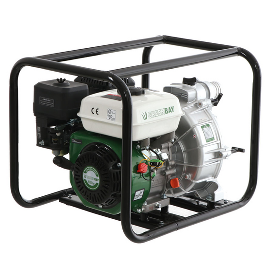 Benzin-Motorpumpe Greenbay GB-TWP 50 - F&uuml;r Schmutzwasser - mit 50 mm Anschl&uuml;ssen