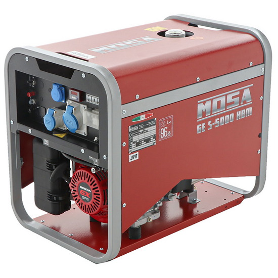 MOSA GE S-5000 HBM AVR - Benzin-Stromerzeuger mit AVR-Regelung 4.4 kW - Dauerleistung 3.6 kW - 230V - Motor Honda GX270