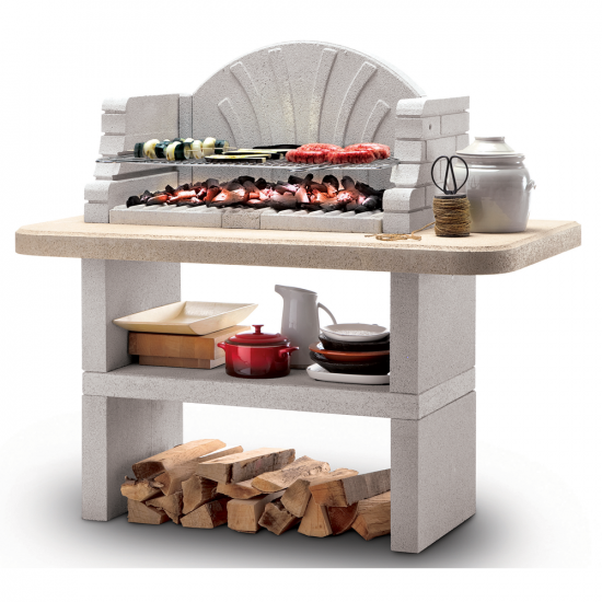 Palazzetti St. Tropez - Grillkamin aus Beton - Grillfl&auml;che 76x40 cm