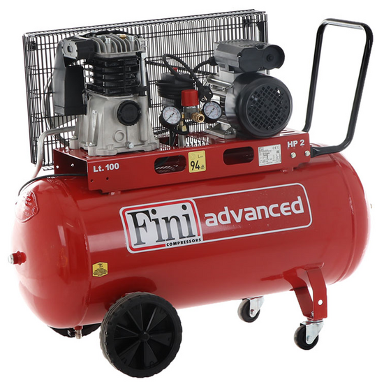 Fini Advanced MK 102-100-2M - Elektrischer Kompressor mit Riemenantrieb - Motor 2 PS - 100 l