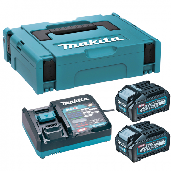 Set Kit Energy Makita 40V, 2x 2,5 Ah Li Akkus + Ladeger&auml;t mit Handkoffer