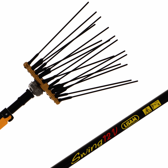 Elektrischer Akku-Olivenr&uuml;ttler Lisam Swing - mit 8 + 8 Zinken aus Kohlestofffaser  - Teleskopschaft