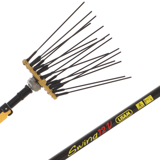 Elektrischer Akku-Olivenr&uuml;ttler Lisam Swing - mit 8 + 8 Zinken aus Kohlestofffaser  - Teleskopschaft