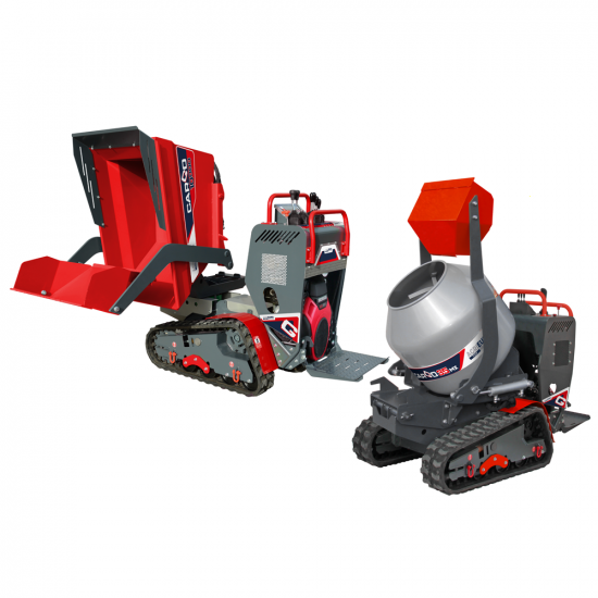 Raupendumper AgriEuro Top-Line CARGO J 10000 HEDT 4.0 mit Joystick - Honda GXe630 - Ladeschaufel + Betonmischer