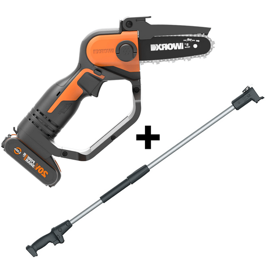 Worx WG324E - Akku-Handkettensäge 20V 2 Ah + Verlängerungsschaft