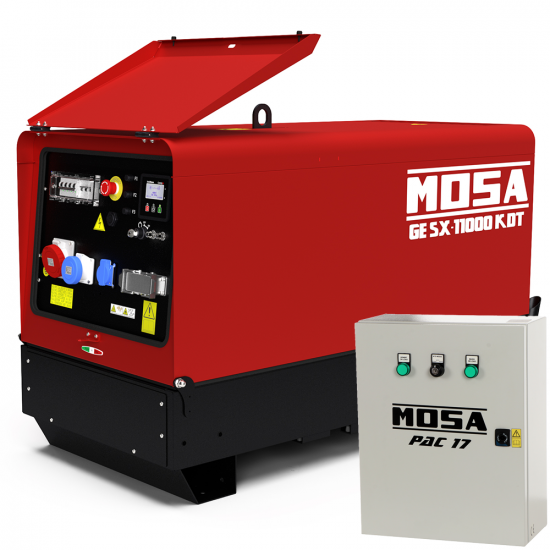 Diesel Notstromaggregat dreiphasig MOSA GE SX-11000 KDT - Kohler-Lombardini KDW702 - 8 kW - leise - inkl. ATS Notstromautomatik