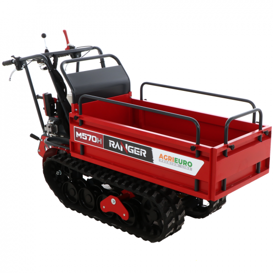 Raupentransporter mit ausziehbarer Ladefl&auml;che AgriEuro Premium Ranger M570 H-E - Honda GX200 Motor - E-Starter