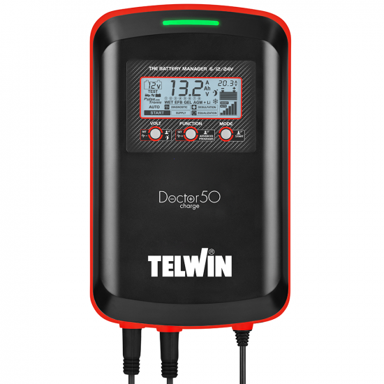 Telwin Doctor Charge 50 - Ladeger&auml;t, Erhaltungsladeger&auml;t, Elektrospannungspr&uuml;fer - Ladespannung 6/12/24V