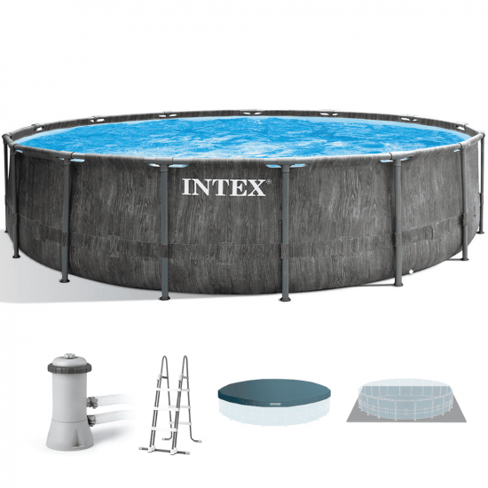 Intex Prisma Frame Greywood 26742NP - Ø457x122 cm - Runder Pool
