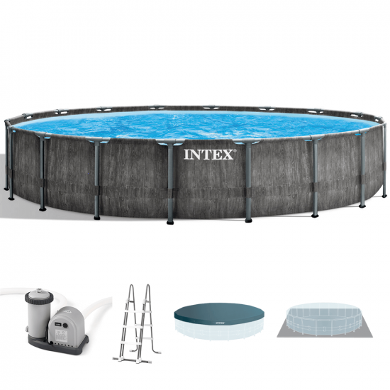 Intex Prisma Frame Greywood 26744NP - Runder Pool