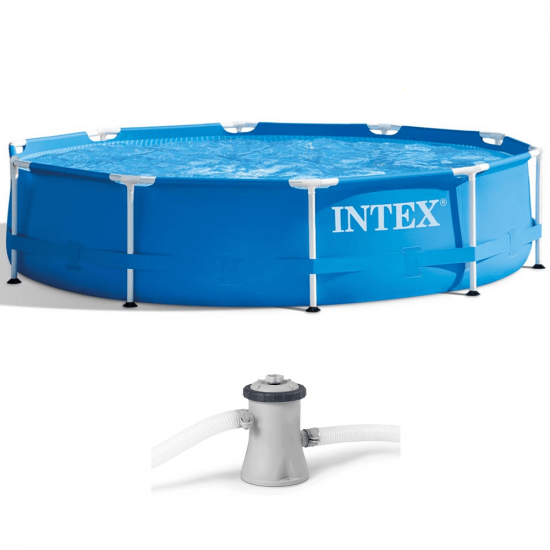 Intex Metal Frame 28202NP - &Oslash;305x76 cm - Runder Pool + Filterpumpe