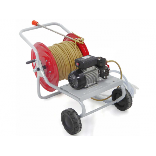Elektrische Spr&uuml;hmotorpumpe auf R&auml;dern - Dal Degan DL218 Pumpe - 20 bar max - 18L/min