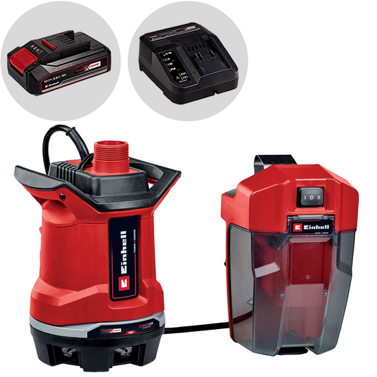 Einhell GE-DP 18/25 Li Akku-Wasserpumpe - Akku 18V 2,5Ah und Ladegerät