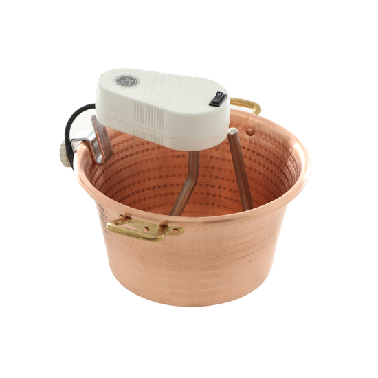 Novital - Elektrischer Kupfer-R&uuml;hrtopf f&uuml;r Polenta - flacher Boden - 4,7 L - 4W