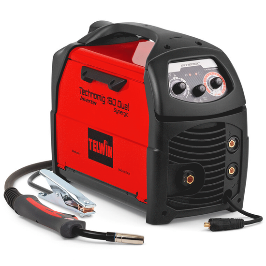Telwin Technomig 180 Dual Synergic - Mehrprozess-Schwei&szlig;maschine mit Invertertechnik (MIG-MAG/FLUX/BRAZING/MMA/TIG LIFT) - NO GAS