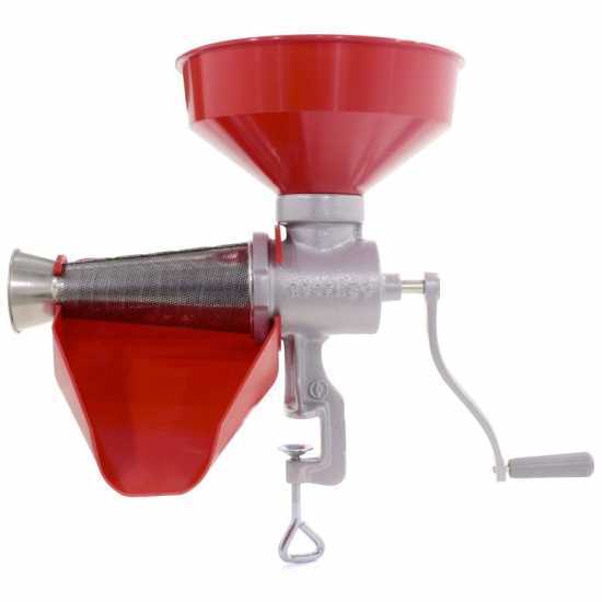 Reber 8501 N - Manuelle Tomatenpresse N.5 - Trichter und Tropfrinne aus Kunststoff