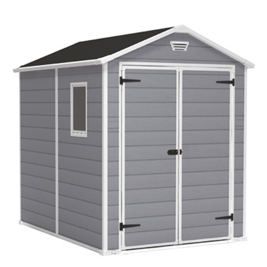 Keter Manor grau - Gartenhaus - mit Seitenfenster - 186x237x227 cm