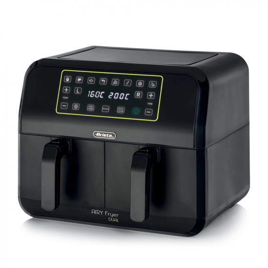 Ariete 4623 Airy Fryer Dual - Hei&szlig;luftfritteuse mit Doppelkorb und digitaler Anzeige