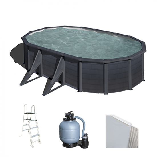 Gre Kea Oval 500x300x120cm - Aufstellpool aus Stahl