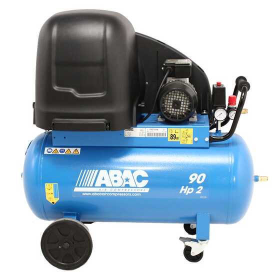 ABAC SILENT A29B 90 CM2 - Schallged&auml;mpfter einphasiger riemengetriebener elektrischer Luftkompressor - 2 PS Motor - 90 l