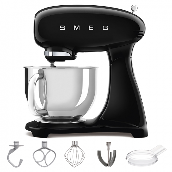 Smeg Full Color schwarz - K&uuml;chenmaschine - Edelstahl-Sch&uuml;ssel 4,8 Liter