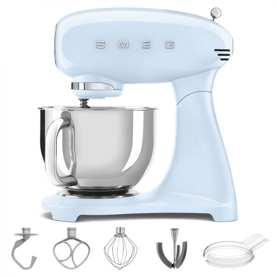 SMEG Full Color Pastellblau - K&uuml;chenmaschine - Edelstahlsch&uuml;ssel 4,8 Liter