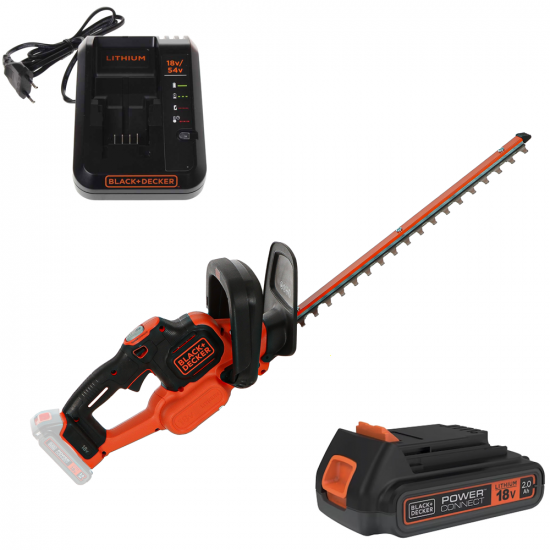 Black &amp; Decker GTC18452PC-QW - Akku-Heckenschere - 18V 2Ah Lithium-Ionen-Akku