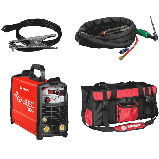 Helvi Galileo TIG 219 HF - Inverter-Schwei&szlig;ger&auml;t (MMA, WIG HF oder LIFT) + Schwei&szlig;ertasche, Gleichstrom (DC)