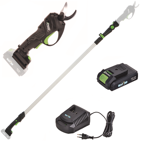 Ribimex PRBAT20/SEC - Akku-Baumschere auf Teleskopverl&auml;ngerung 147-203 cm  - 20V/2Ah