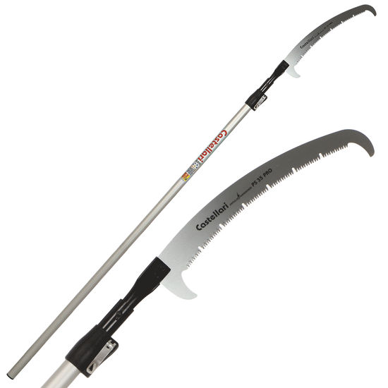 Castellari PS35PRO+AT4 - Gest&auml;nges&auml;ge mit U-Z&auml;hnen auf ovalem Aluminiumschaft - 255-415 cm - S&auml;geblatt 35 cm