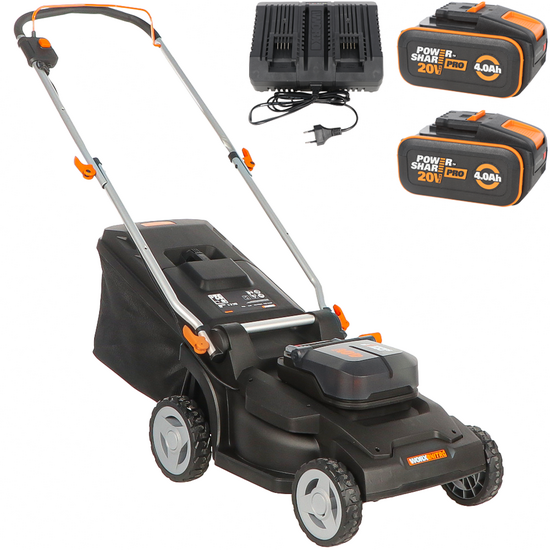 Worx Nitro WG745E - Akku-Rasenm&auml;her - 2x20V/4Ah - Schnittbreite 41cm