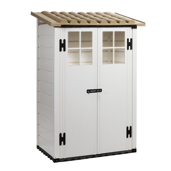 Garofalo Tuscany Evo 100 &ndash; Gartenhaus &ndash; Mit Fenstern und Doppelfl&uuml;gelt&uuml;r &ndash; 122,5 x 82,5 x 201 cm