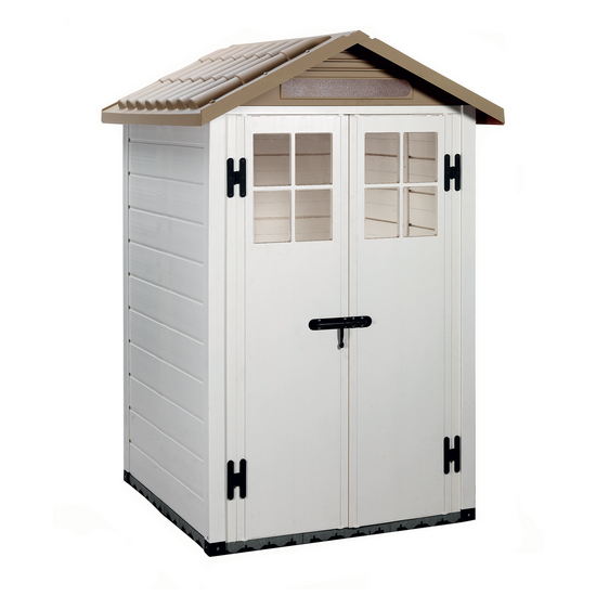 Garofalo Tuscany Evo 120 - Gartenhaus - Mit Fenstern und Doppelfl&uuml;gelt&uuml;r - 122.5x122.5x214 cm