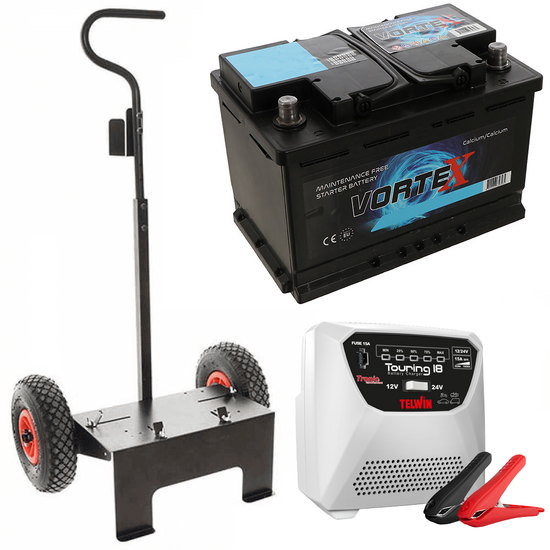 Komplettpaket: Wagen Volpi + 100 Ah Batterie + Ladeger&auml;t Telwin Touring 18