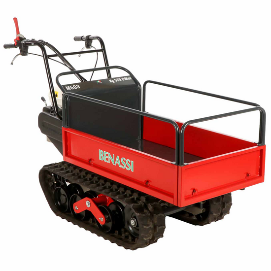 Benassi M503 – Raupen-Motorschubkarre mit erweiterbarer Mulde – Tragfähigkeit 550 kg