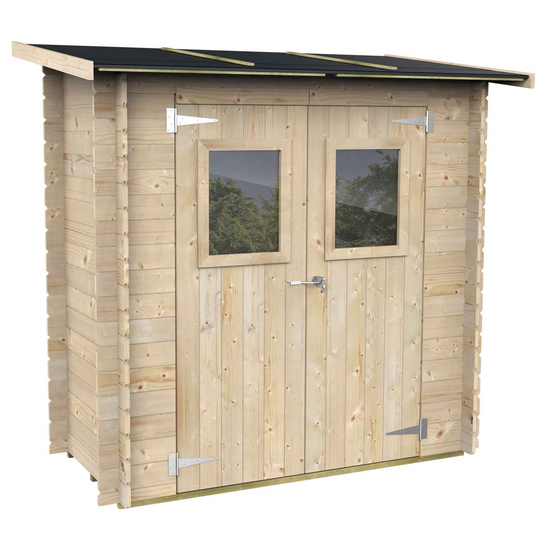 Alce Hobby 198x98 &ndash; Ger&auml;tehaus aus Holz &ndash; Mit Frontfenstern &ndash; 198x98x197 cm