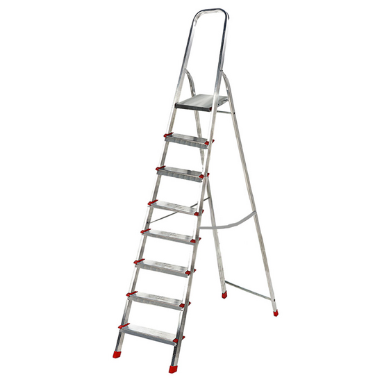 Alu-Stehleiter mit Standfl&auml;che Alice 8, 8 Stufen, 2,37 m